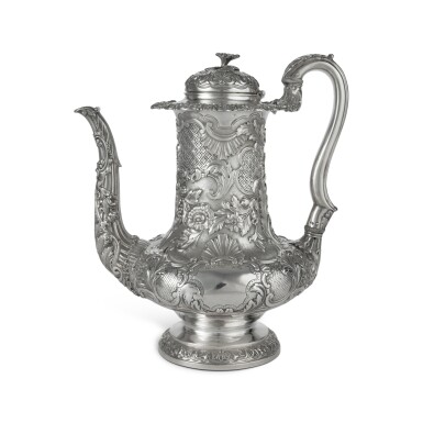 View full screen - View 1 of Lot 196. A William IV Silver Coffee Pot, Paul Storr, London, 1836.