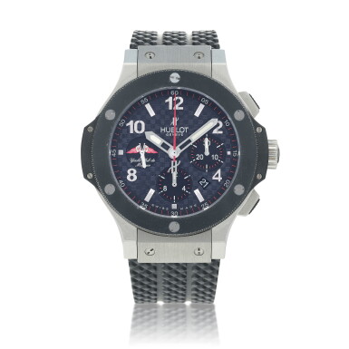 View full screen - View 1 of Lot 568. 'Yacht Club de Monaco' Big Bang , Ref 301.SB.132.RX Limited edition stainless steel and ceramic chronograph wristwatch with date Circa 2008.