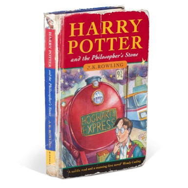 View full screen - View 1 of Lot 97. J.K. Rowling | Harry Potter and the Philosopher's Stone, 1997, first edition, hardback issue, ex-library copy.