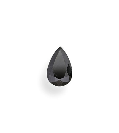 View full screen - View 1 of Lot 26. A 0.85 Carat Fancy Black Pear-Shaped Diamond.