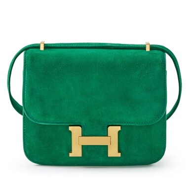 View full screen - View 1 of Lot 32. Limited Edition Vert Jade Veau Doblis Mini Constance 18 Gold Hardware, 2022.
