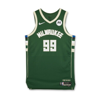 View full screen - View 1 of Lot 106. Jae Crowder Milwaukee Bucks 2024 NBA Playoffs Eastern Conference Round 1 Game Issued Icon Edition Jersey | Game 6.