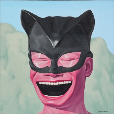 View full screen - View 1 of Lot 553. Yue Minjun 岳敏君 | Hat Series: Cat Woman 帽子系列:貓女.