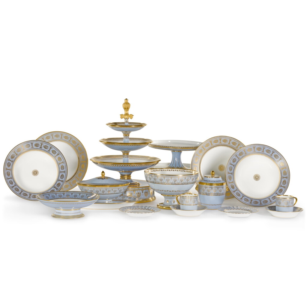 View full screen - View 1 of Lot 82. A SÈVRES FOND AGATE COMPOSITE PART DESSERT SERVICE, VARIOUS DATES, PREDOMINANTLY 1833-1859.