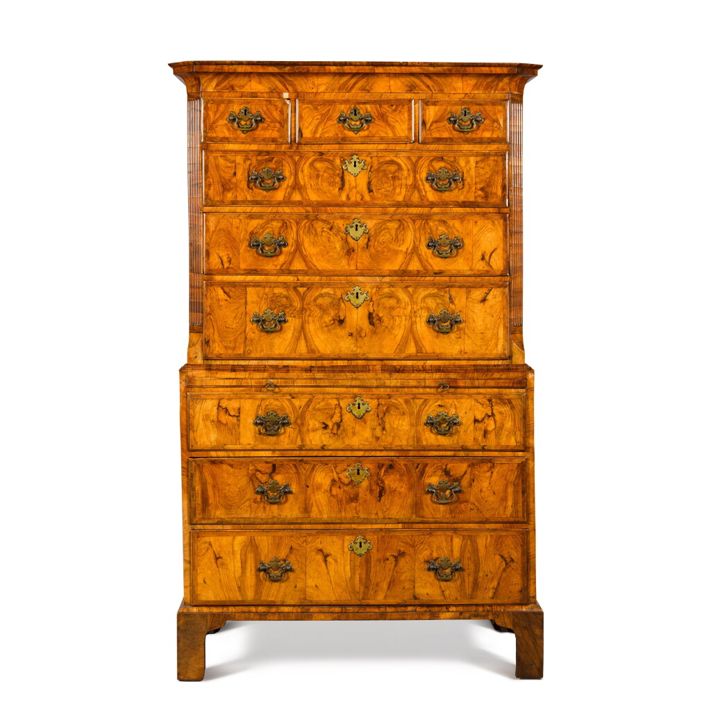 View full screen - View 1 of Lot 46. A George II walnut chest on chest, circa 1735-40.