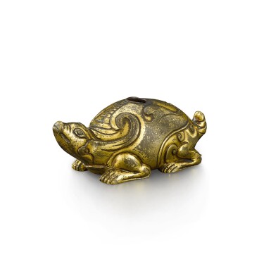 View full screen - View 1 of Lot 61. A small gilt-bronze 'tortoise' water dropper, Song - Ming dynasty.