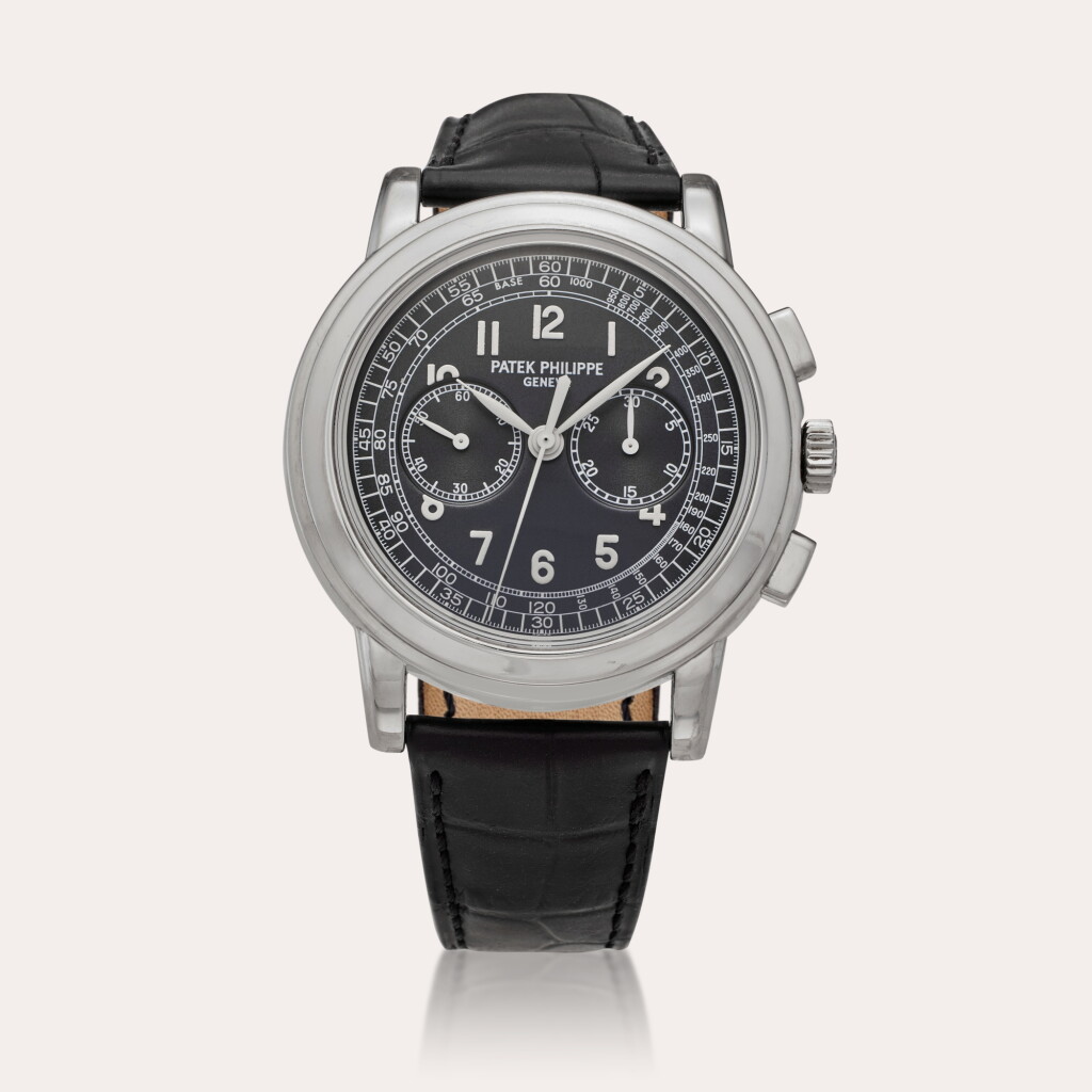 View full screen - View 1 of Lot 24. Reference 5070P-001 | A unique platinum chronograph wristwatch, Circa 2009.