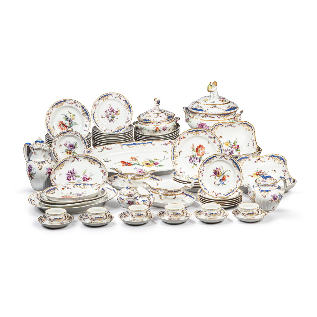 View full screen - View 1 of Lot 6. A large Berlin (K.P.M.) porcelain 'Breslauer Stadtschloss'-pattern part-dinner service, 20th century.