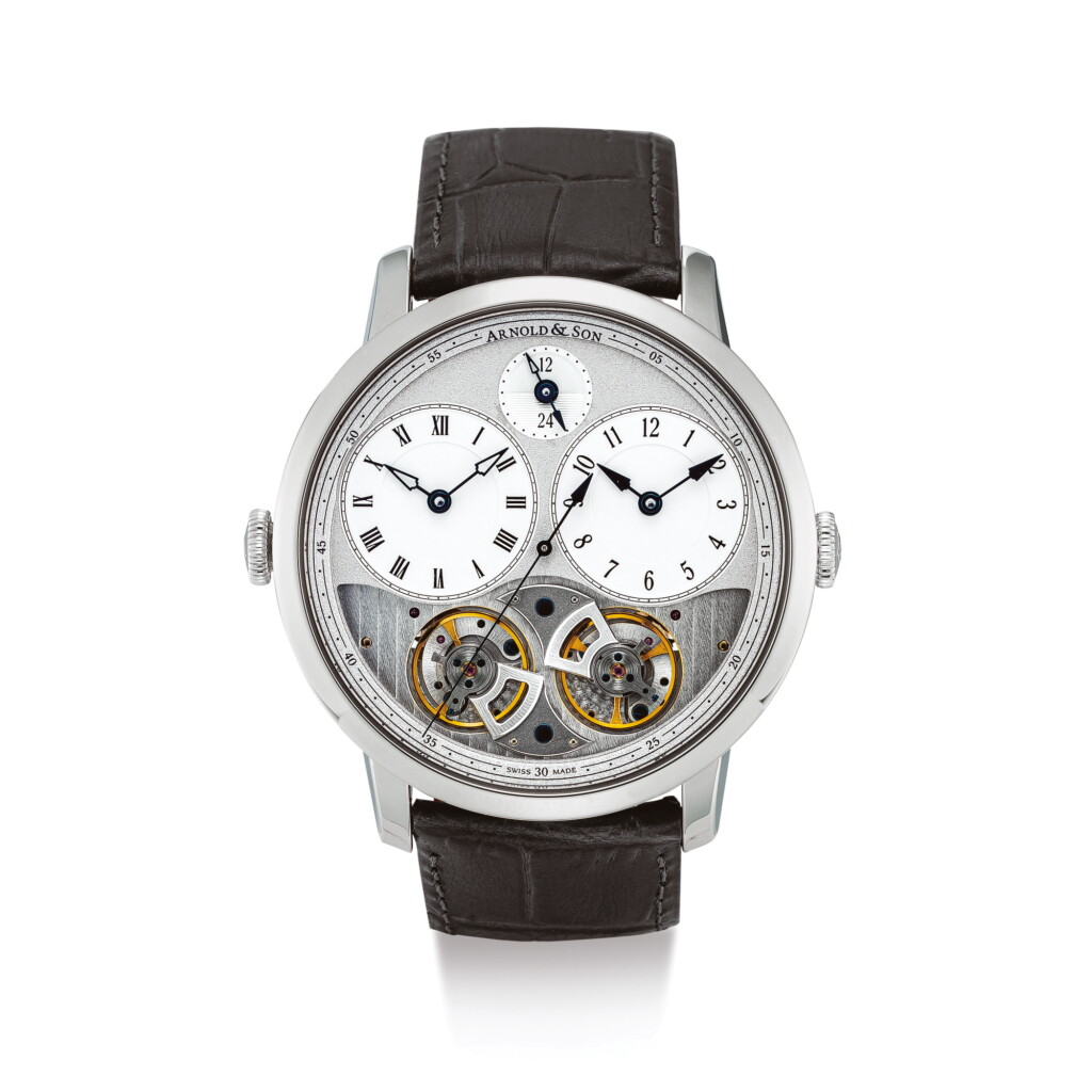 View full screen - View 1 of Lot 2011. ARNOLD & SON | DBG, REFERENCE 1DGAS.S01A.C121S A STAINLESS STEEL DUAL TIME ZONE WRISTWATCH WITH DAY AND NIGHT INDICATION, CIRCA 2016 | "DBG 型號1DGAS.S01A.C121S 精鋼兩地時間腕錶,備晝夜顯示,錶殼編號16.1.1.01.105,約2016年製".