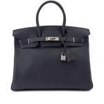 Bleu Indigo Togo Birkin 35 Palladium Hardware, 2004