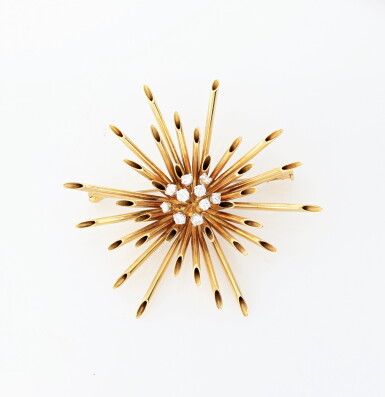 View full screen - View 1 of Lot 113. Grima | Broche or et diamants, 1964 | Gold and diamond brooch, 1964.