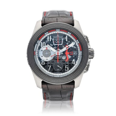 View full screen - View 1 of Lot 31. Master Compressor, Ref 196.T.53.S Titanium and ceramic chronograph wristwatch with date, power reserve indication and start/stop slide Circa 2012.