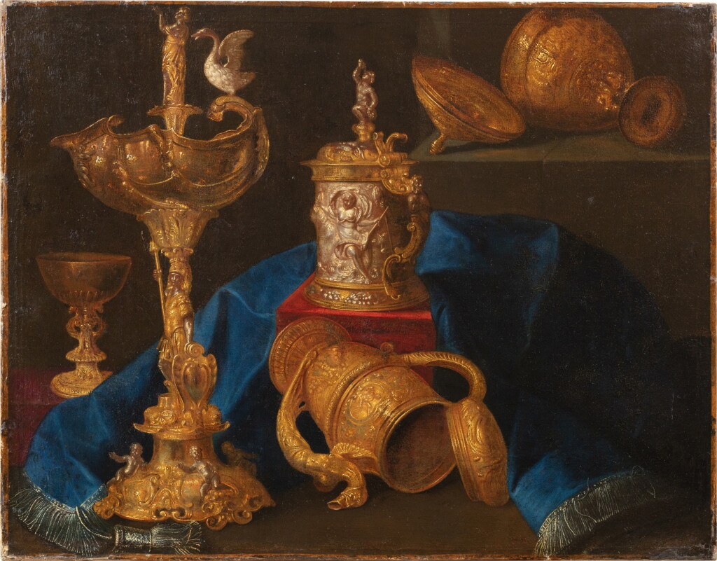 View full screen - View 1 of Lot 54. Attributed to Pieter Gerritsz. van Roestraten, Still life with silverware | Attribué à Pieter Gerritsz. van Roestraten, Nature morte aux éléments d'orfèvrerie.