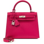 Rose Shocking Chèvre Mysore Kelly 25 Sellier Palladium Hardware, 2007