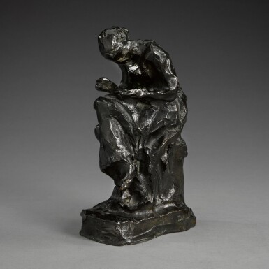 View full screen - View 1 of Lot 160. AIMÉ-JULES DALOU | FEMME COUSANT (LA COUSEUSE) (WOMAN SEWING).