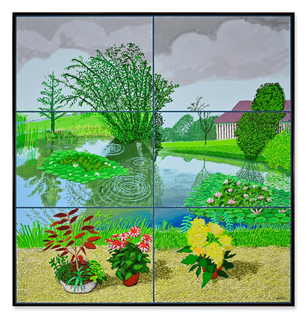 View full screen - View 1 of Lot 12. 10th - 22nd June 2021, Water Lilies in the Pond with Pots of Flowers.