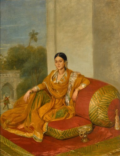 View full screen - View 1 of Lot 506. Portrait of an Indian Lady, traditionally called the Bibi of John Wombwell (d. 1795).