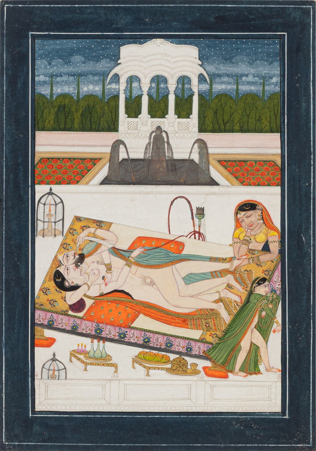 全萤幕检视 - 查看412Erotic scene, North India, Pahari, probably Mankot, circa 1840的1