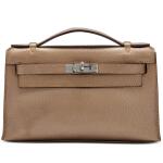 Metallic Bronze Chèvre Kelly Pochette Ruthenium Hardware, 2005