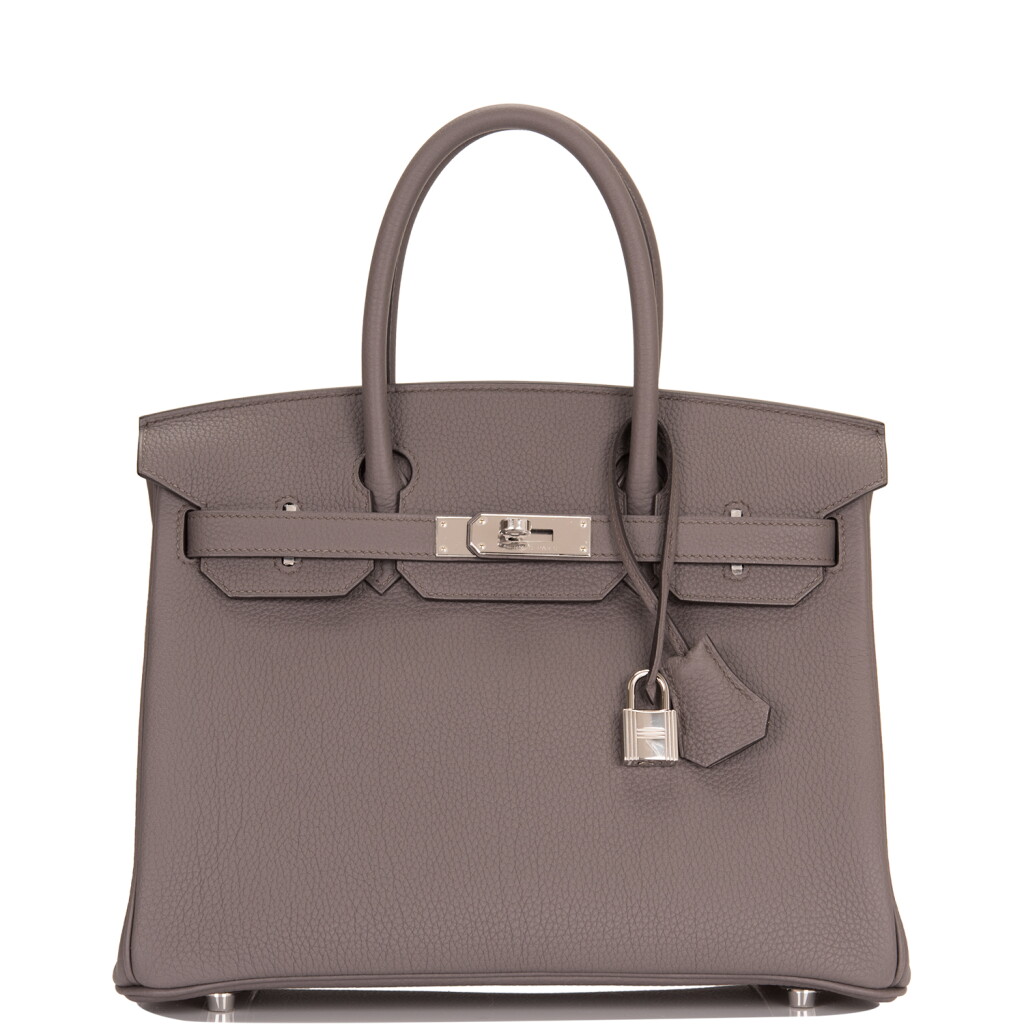 View full screen - View 1 of Lot 61. HERMÈS | GRIS ETAIN BIRKIN 30CM OF TOGO LEATHER WITH PALLADIUM HARDWARE.
