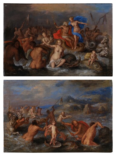 View full screen - View 1 of Lot 487. Triumph of Neptune and Amphitrite; Triumph of Cupid.