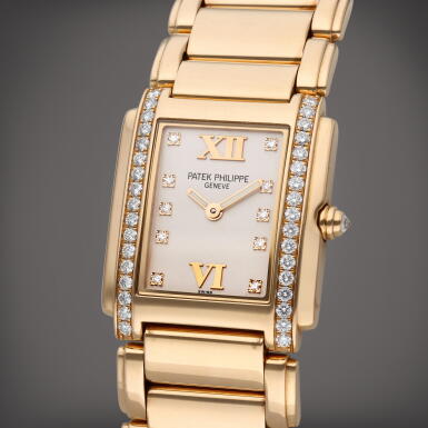 View full screen - View 1 of Lot 327. Reference 4910/11R-011 Twenty-4 | A pink gold and diamond-set bracelet watch, Circa 2020.