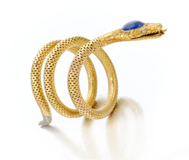 View full screen - View 1 of Lot 18. Sapphire and diamond bracelet (Bracciale con zaffiro e diamanti), 1920 .