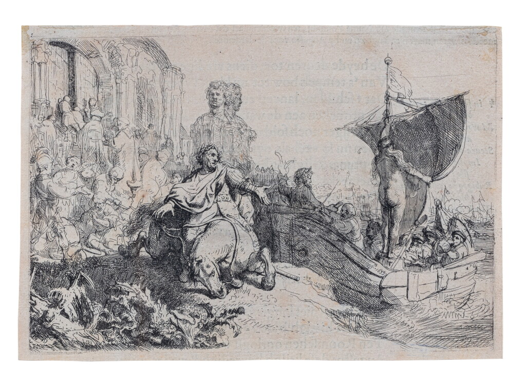 View full screen - View 1 of Lot 52. The Ship of Fortune; and A Cavalry Fight (B., Holl. 111, 117; New Holl. 123, 27; H. 106, 100).