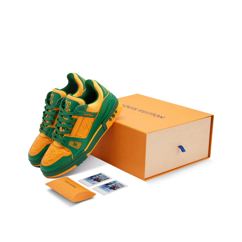 View full screen - View 1 of Lot 2. Virgil Abloh Signed and Designed Louis Vuitton ‘LV Trainer’ | Size 10.5.