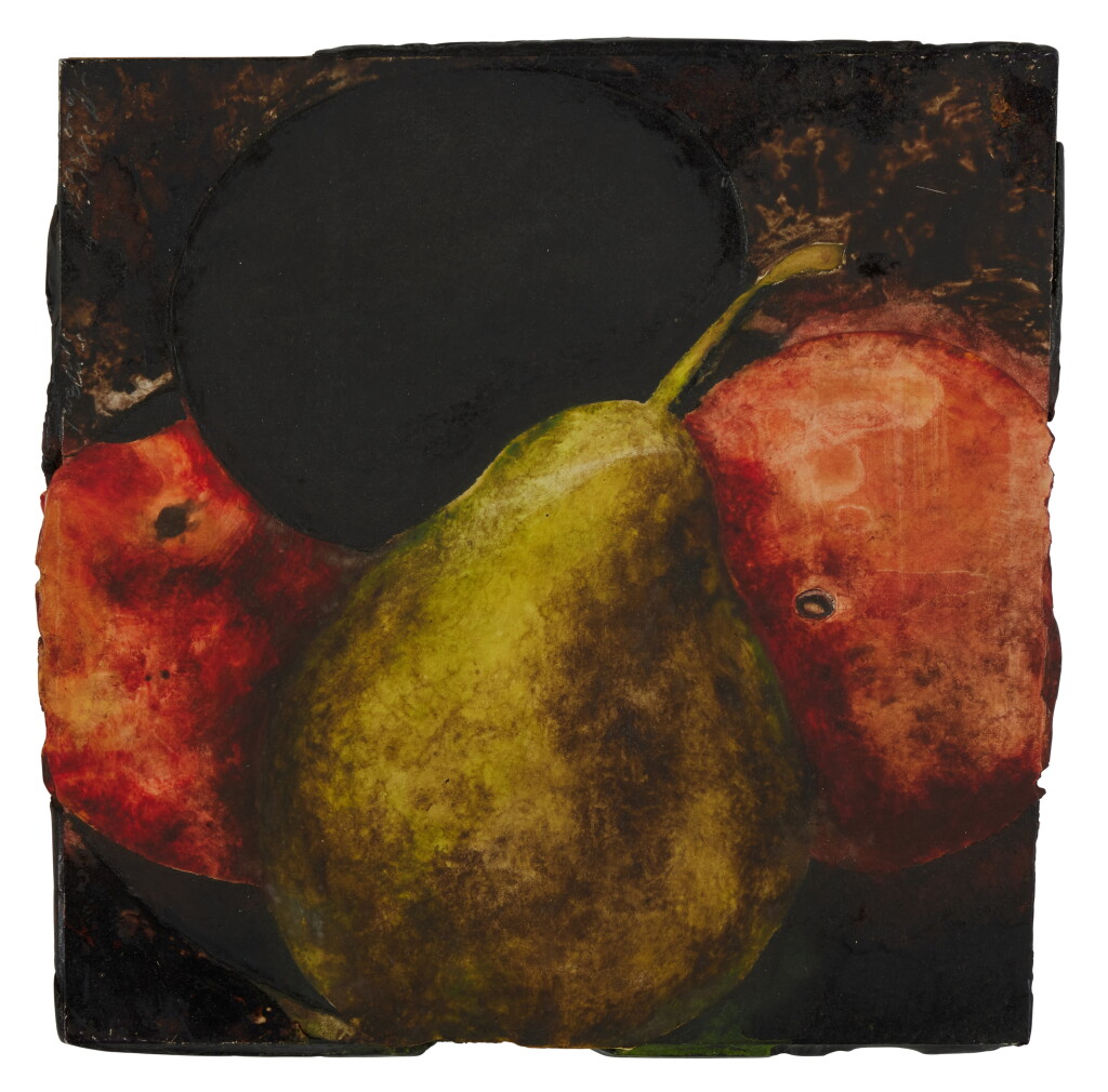 View full screen - View 1 of Lot 227. Two Nectarines, a Pear and an Egg Aug 20, 1986.