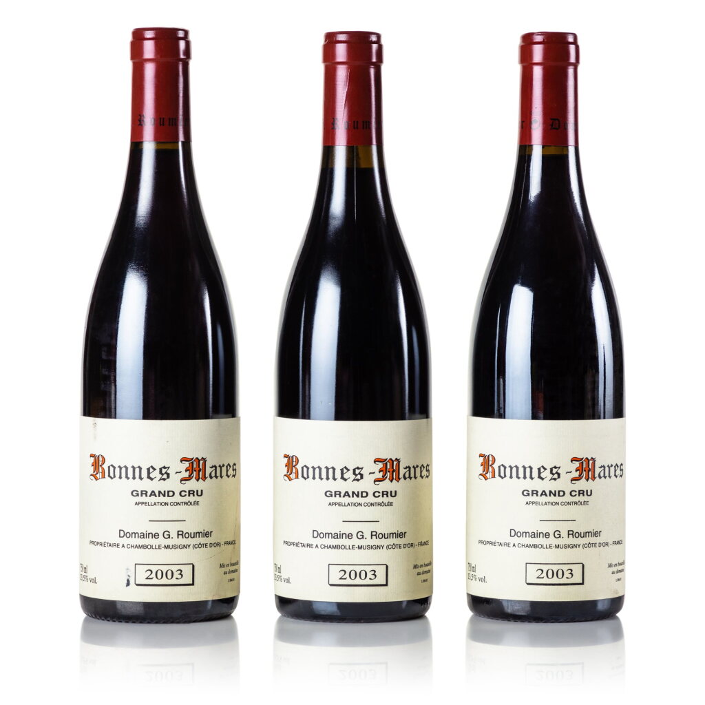 View full screen - View 1 of Lot 158. Bonnes Mares 2003 Domaine Georges Roumier (3 BT).