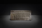 A group of three impressed gray pottery tomb tiles, Western Han dynasty