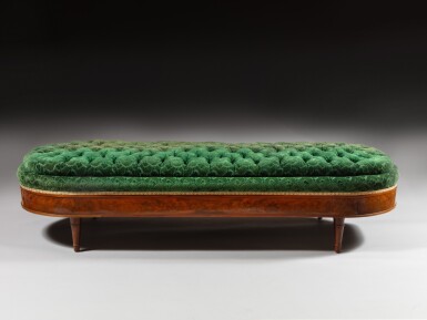 View full screen - View 1 of Lot 348. Banquette de milieu en acajou, France, vers 1950.