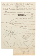 La Stazione di Mestre è un inferno. 1916. Words-in-freedom original drawing.