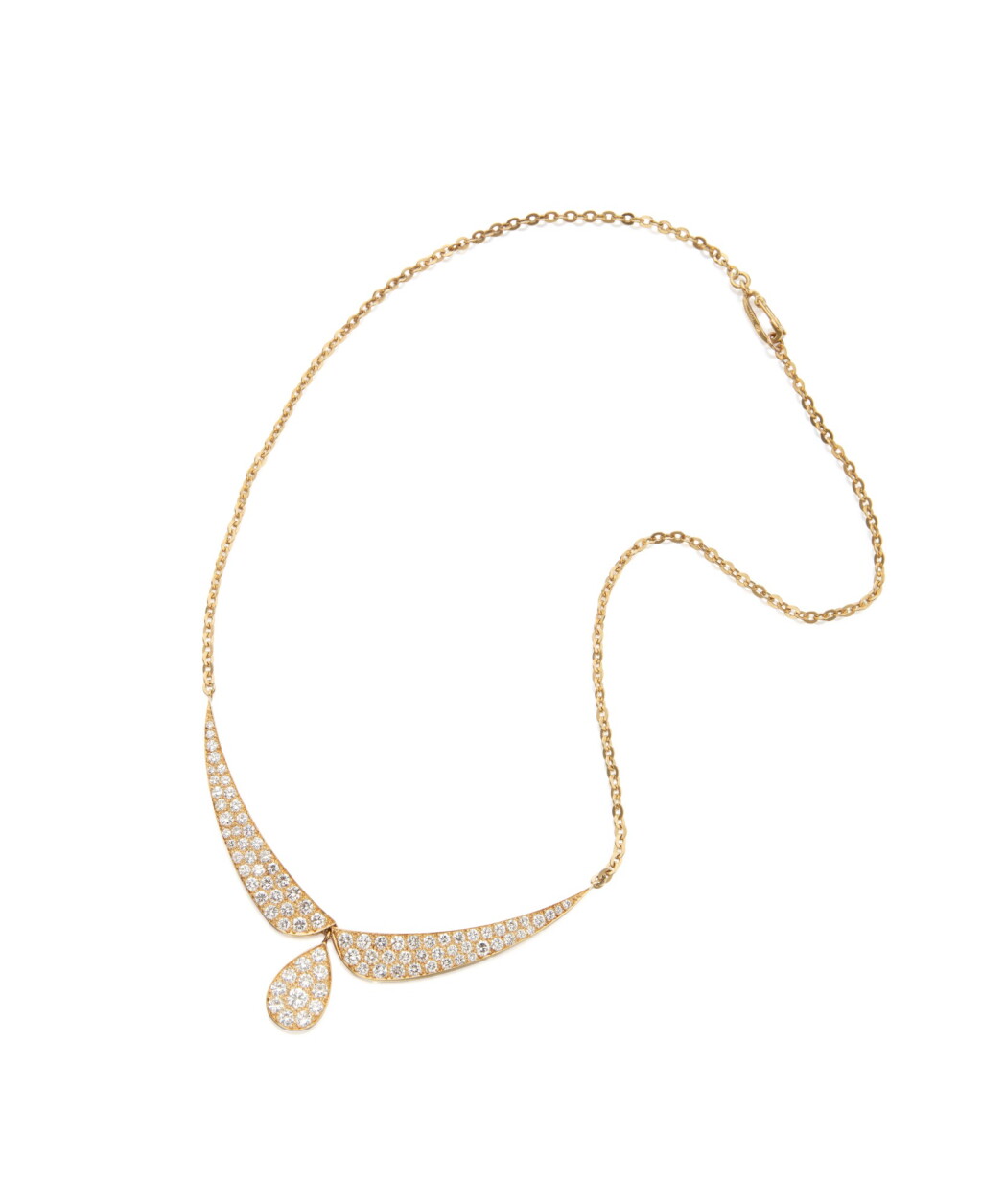 View full screen - View 1 of Lot 42. GOLD AND DIAMOND NECKLACE, VAN CLEEF & ARPELS, FRANCE.