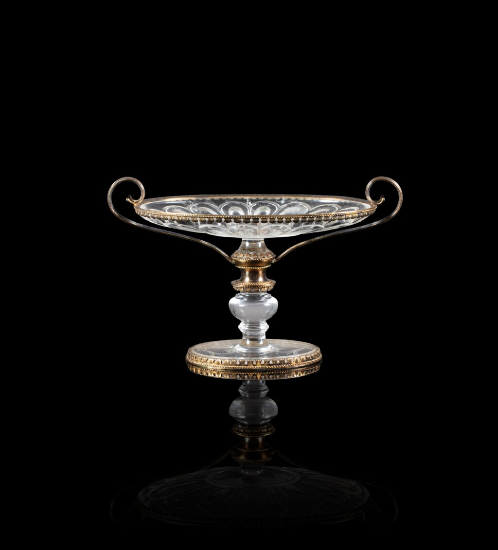 View full screen - View 1 of Lot 460. A rock crystal tazza with silver-gilt mounts, Alexandre-Jean-Marie Leferre, Paris, circa 1840.
