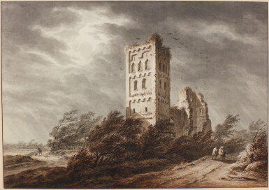 View full screen - View 1 of Lot 79. FRANÇOIS JOSEPH PFEIFFER THE YOUNGER | VIEW OF THE ABBEY OF EGMOND.