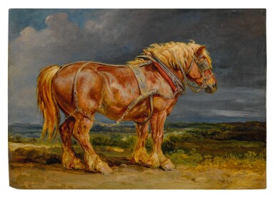 View full screen - View 1 of Lot 528. The Shire Horse Elephant in an Extensive Landscape.