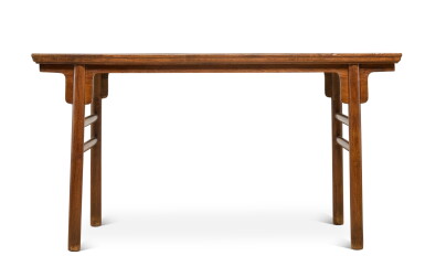 View full screen - View 1 of Lot 9886. A huanghuali recessed-leg table, pingtou'an, Ming dynasty | 明 黃花梨夾頭榫素牙子平頭案.