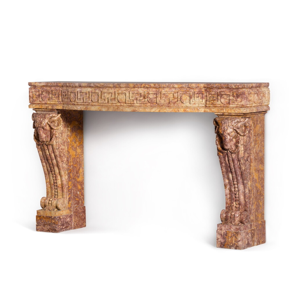 View full screen - View 1 of Lot 33. A Louis XV carved Spanish brocatello console, circa 1760.