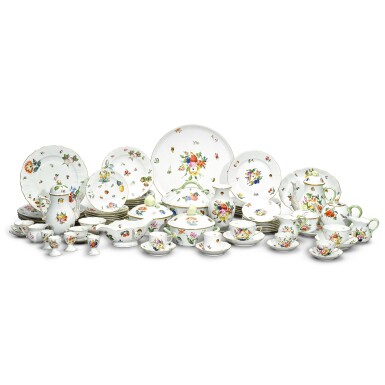 View full screen - View 1 of Lot 51. A Herend 'Fruits & Flowers' pattern composite part service, 20th century.