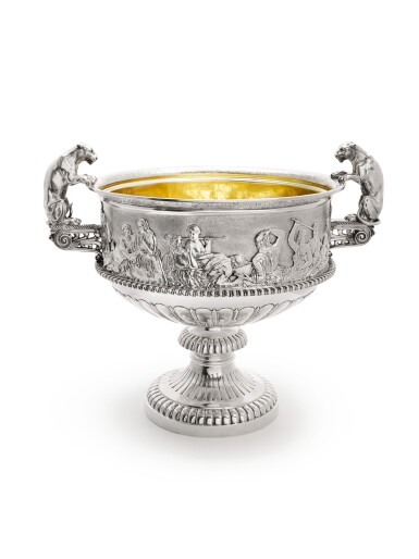 View full screen - View 1 of Lot 229. A VICTORIAN SILVER PUNCH BOWL, ELKINGTON & CO., BIRMINGHAM, 1900.