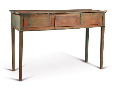 View full screen - View 1 of Lot 153. Federal Blue-Painted Yellow Pine Hunt Board, Maryland or Virginia, circa 1810.