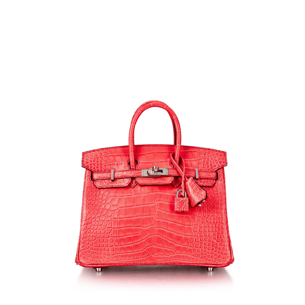 View full screen - View 1 of Lot 8359. Bougainvilliers Matte Alligator Birkin 25 Palladium Hardware, 2019.