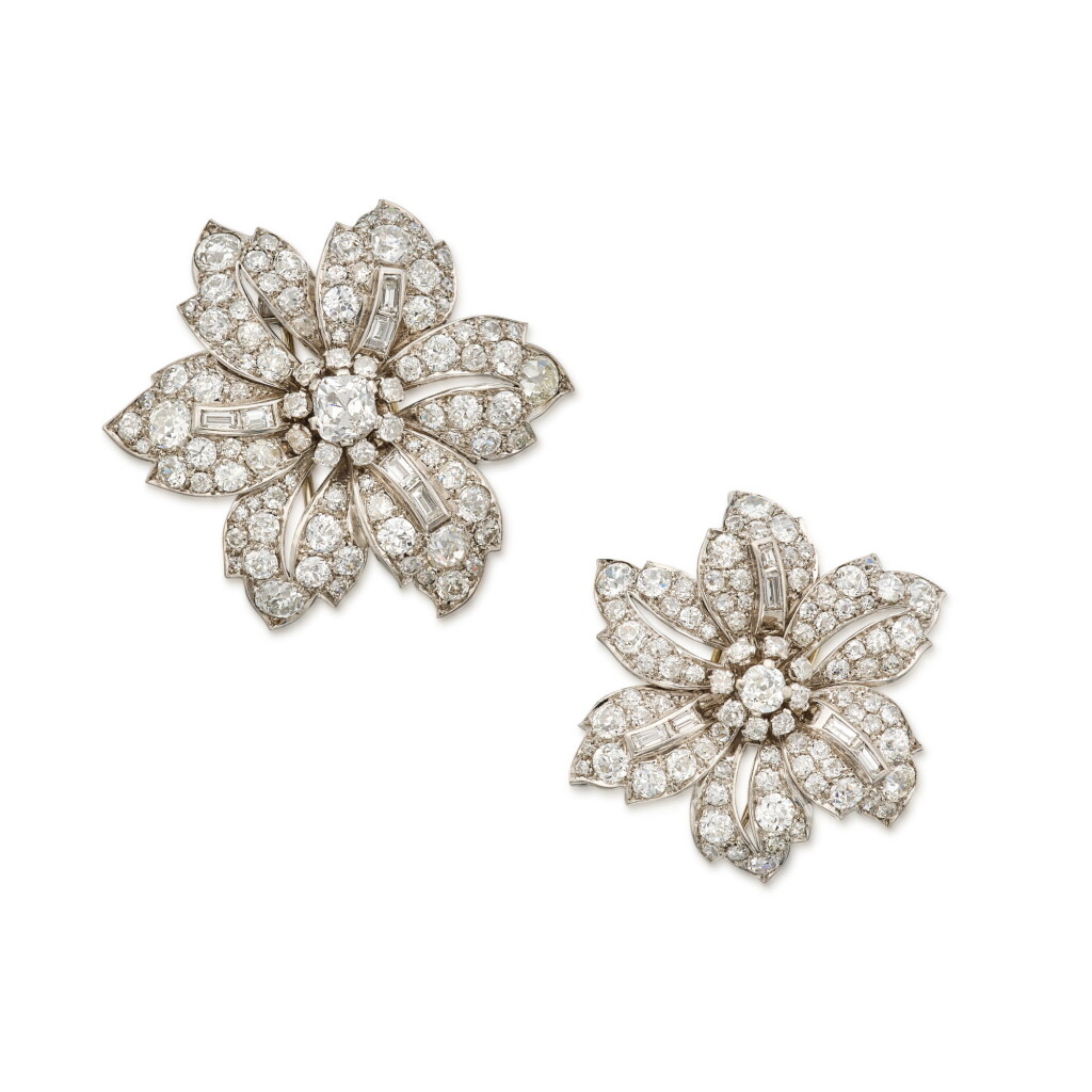 View full screen - View 1 of Lot 94. Pair of Diamond Clips.