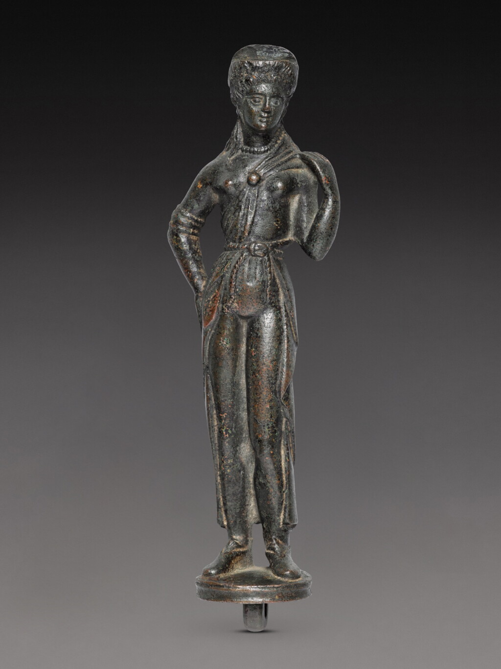 View full screen - View 1 of Lot 1. An Etruscan Bronze Patera Handle, 4th/3rd Century B.C..