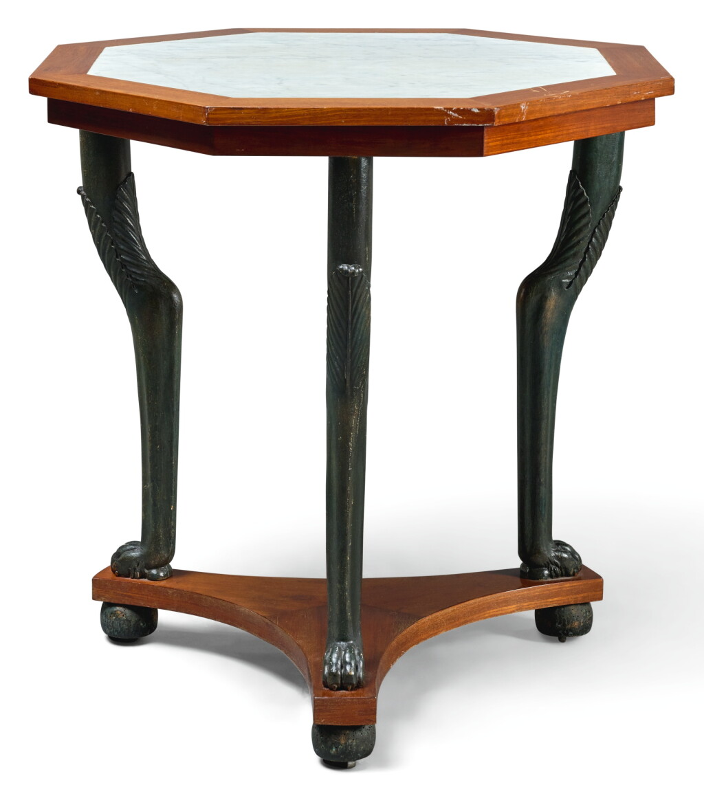 View full screen - View 1 of Lot 155. A DIRECTOIRE STYLE PAINTED AND MAHOGANY GUÉRIDON.