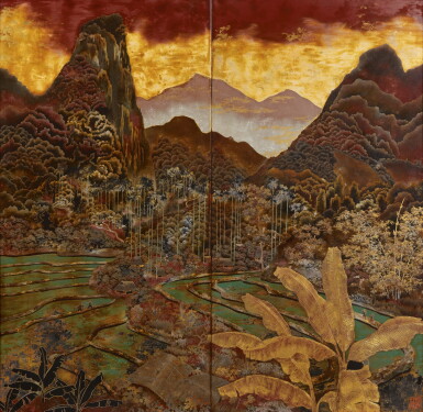 View full screen - View 1 of Lot 252. TRAN MINH THI (LE THY) | LANDSCAPE OF THE MIDDLE REGION OF NORTH VIETNAM, DIPTYCH 北越中部風光,雙聯作.