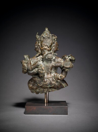 View full screen - View 1 of Lot 334. A Copper Alloy Fragmentary Figure Depicting a Yogambara and Consort, Tibet, 15th/16th Century.