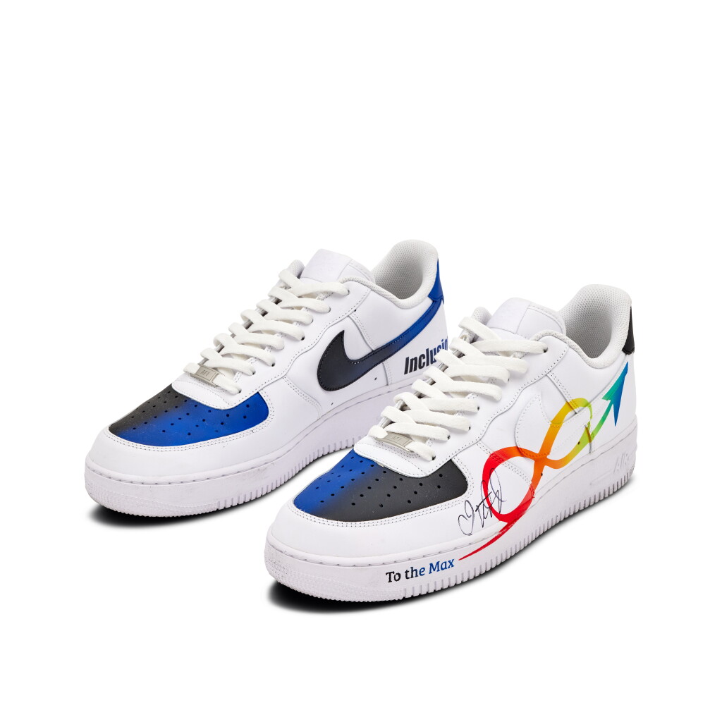 View full screen - View 1 of Lot 3. Jason Kidd Dallas Mavericks 2023-2024 Game Worn and Signed Custom Air Force 1s | To The Max Foundation.